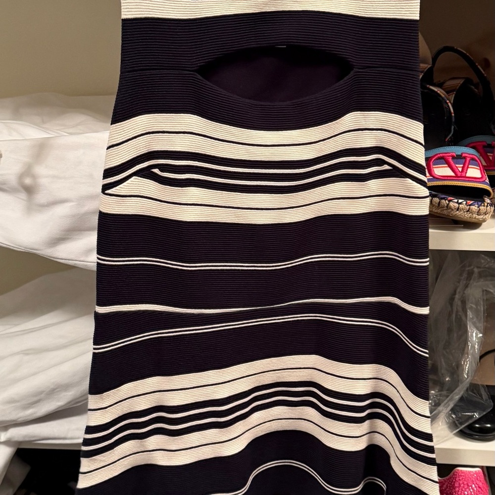 Anthropologie Black and White Midi Dress